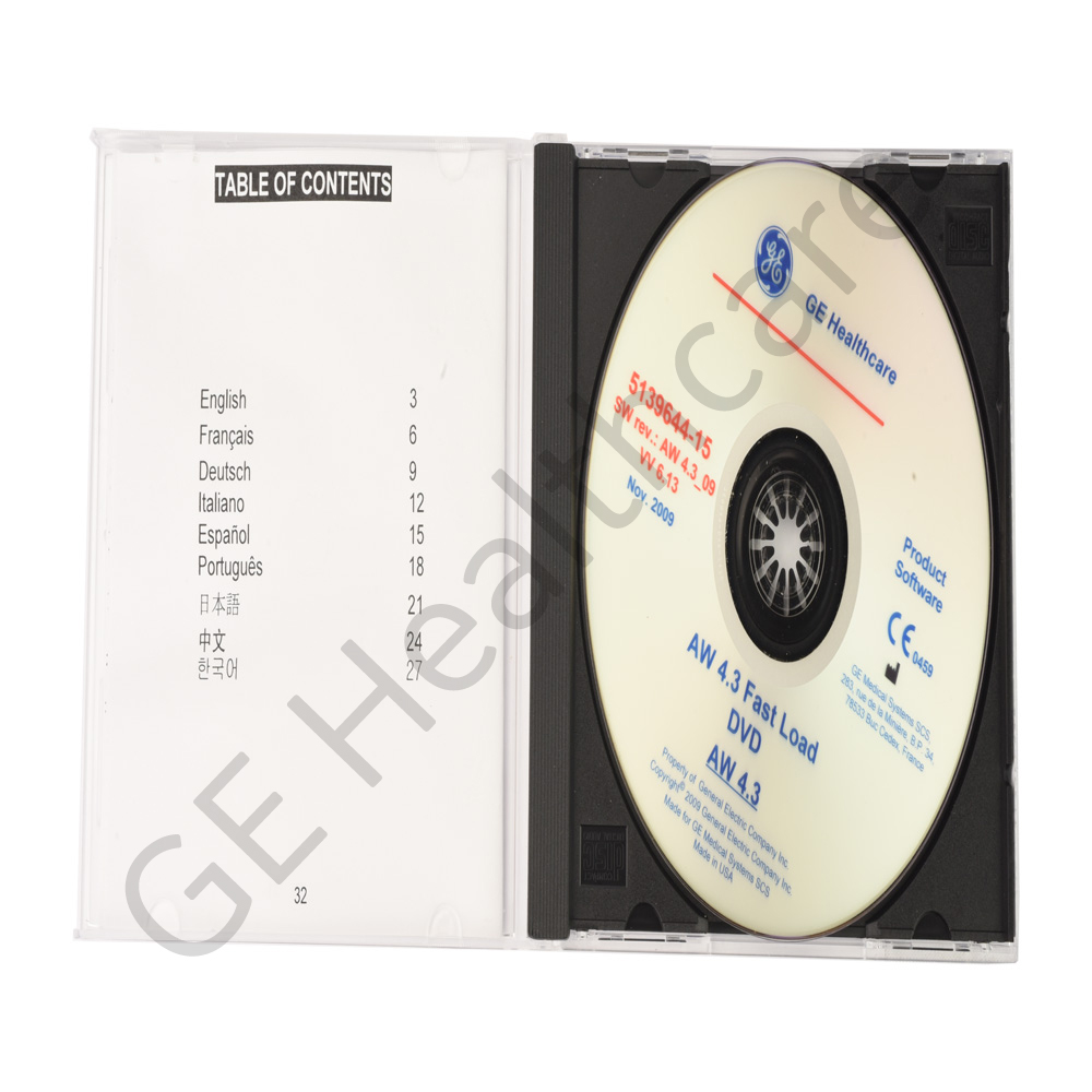 Advantage Workstation (AW) 4.3 Fast Load DVD Advantage Workstation (AW) 4.3 Fast Load DVD