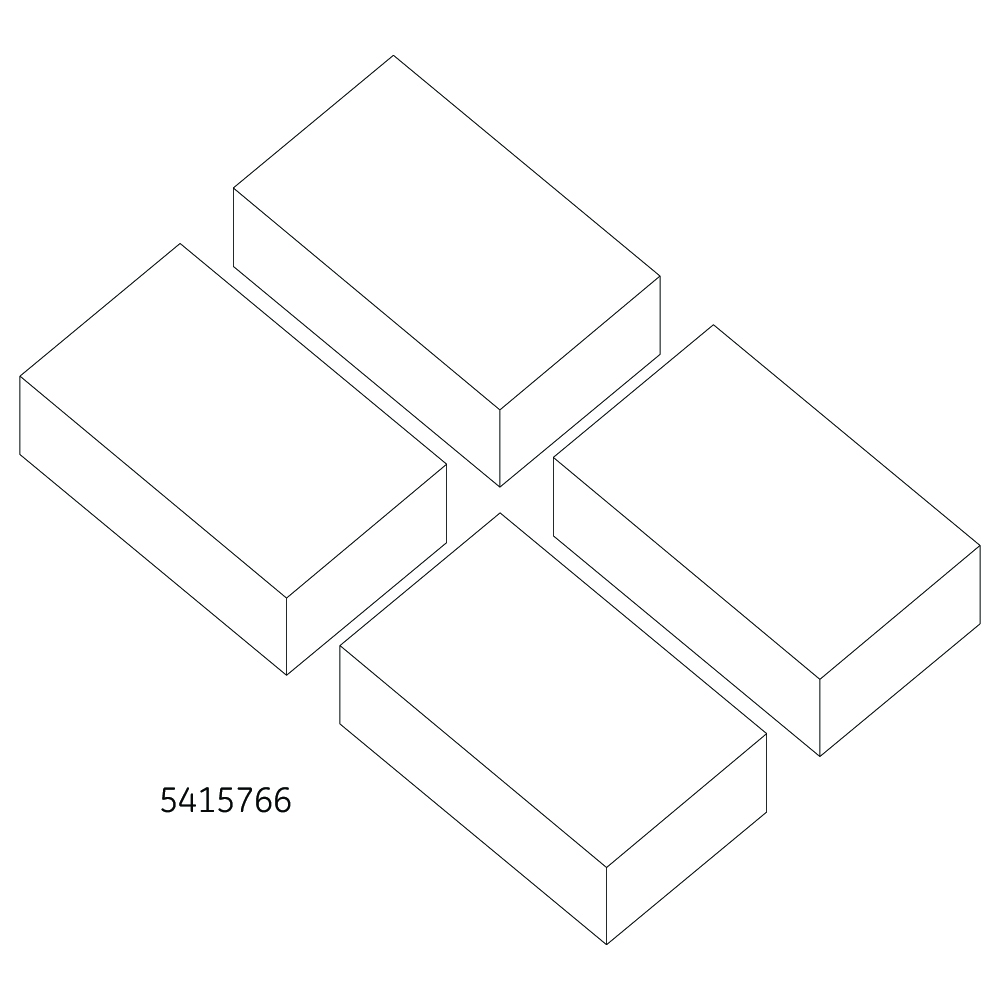 MR Patient Positioning Pad, rectangular shape, 5 in (L) x 3 in (W) x 0.88 in (H), qty 4