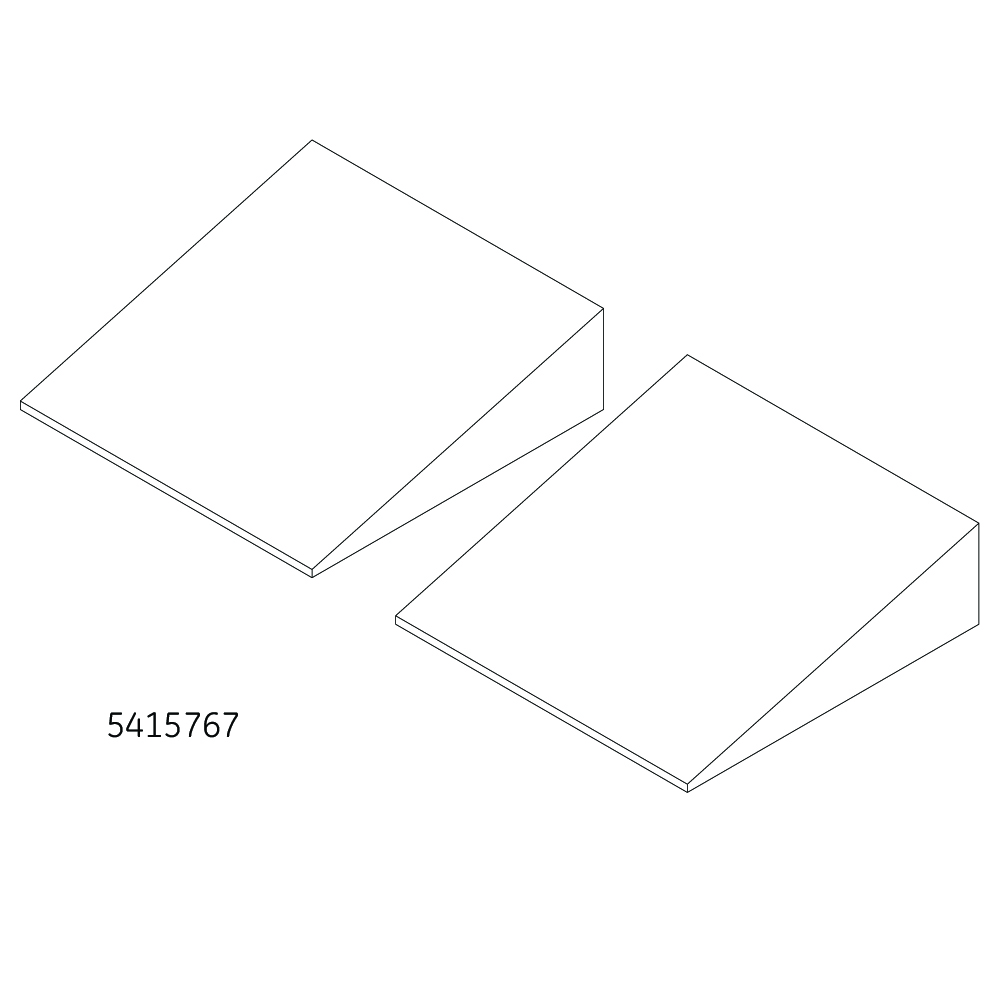 MR Patient Positioning , wedge shape, 3 in (H - tapering to 0.25 in) x 10 in (L) x 10 in (W), qty 2